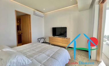 Departamento de playa en renta vacacional con terraza y vista al mar