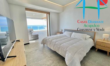 Departamento de playa en renta vacacional con terraza y vista al mar
