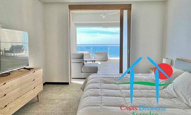 Departamento de playa en renta vacacional con terraza y vista al mar
