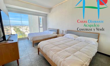 Departamento de playa en renta vacacional con terraza y vista al mar