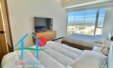 Departamento de playa en renta vacacional con terraza y vista al mar