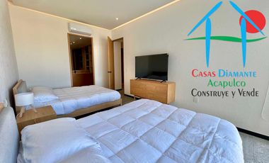 Departamento de playa en renta vacacional con terraza y vista al mar