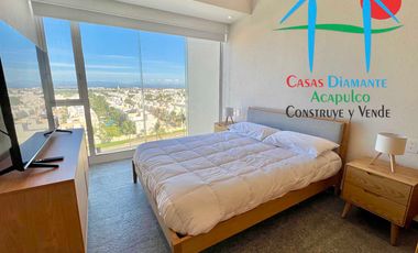 Departamento de playa en renta vacacional con terraza y vista al mar