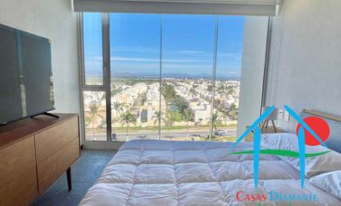 Departamento de playa en renta vacacional con terraza y vista al mar