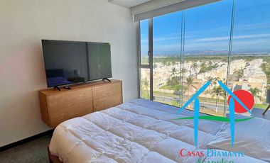 Departamento de playa en renta vacacional con terraza y vista al mar