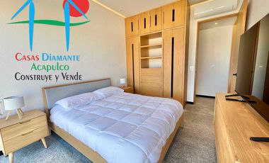 Departamento de playa en renta vacacional con terraza y vista al mar