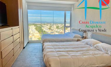 Departamento de playa en renta vacacional con terraza y vista al mar