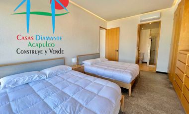 Departamento de playa en renta vacacional con terraza y vista al mar