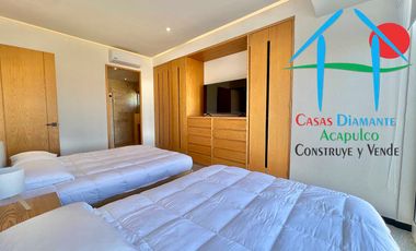 Departamento de playa en renta vacacional con terraza y vista al mar