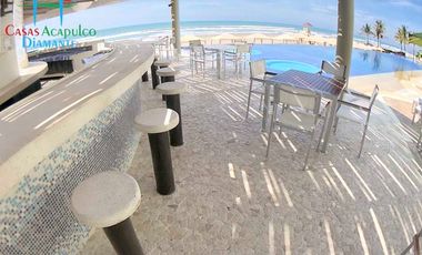 Departamento de playa en renta vacacional con terraza y vista al mar