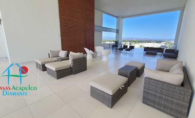 Departamento de playa en renta vacacional con terraza y vista al mar