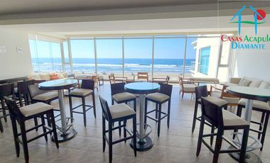 Departamento de playa en renta vacacional con terraza y vista al mar