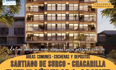 Surco CHACARILLA – PRE VENTA Departamentos Flats y Dúplex de 2 y 3 Dorm + Cocheras y Depósitos disponibles