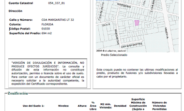 Terreno Residencial en Venta en Calle Privada, Florida, Álvaro Obregón, CDMX