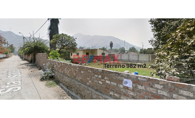 Terreno En Venta Ubicado En Una Esquina Con Dos Frentes En La Urb. Sta María De Chosica.