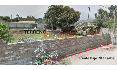 Terreno En Venta Ubicado En Una Esquina Con Dos Frentes En La Urb. Sta María De Chosica.