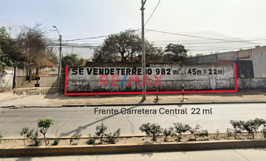 Terreno En Venta Ubicado En Una Esquina Con Dos Frentes En La Urb. Sta María De Chosica.