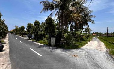 FOR RENT TANAH KOMERSIAL HOEK DI JALUR UTAMA PANTAI YEH GANGGA – TRAFIK TINGGI, SIAP USAHA