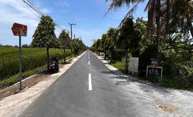 FOR RENT TANAH KOMERSIAL HOEK DI JALUR UTAMA PANTAI YEH GANGGA – TRAFIK TINGGI, SIAP USAHA