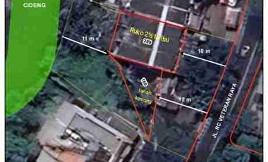 dibawah NJOP ruko 2½ lantai + tanah kosong bangunan perlu renovasi veteran bintaro jakarta selatan