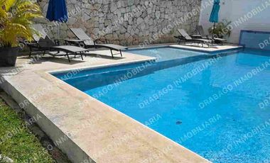 Departamento en renta amueblado cerca de Av del Sol y la luna con alberca y seguridad