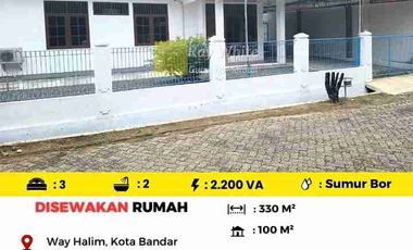 Rumah disewakan di Way Halim Permai, Bandar Lampung, Lampung