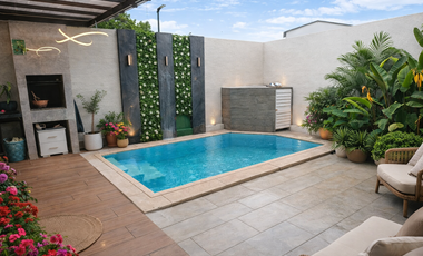 ALQUILER DE ELEGANTE CASA EN URB PRIVADA LA RIOJA CUENTA CON PISCINA Y AREA DE BARBICUE