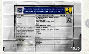 Jual Rukost UNPAM 2 Serpong - 4 KT & 4 KM, Free Biaya Management Kost (Autopilot)