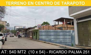 EN VENTA TERRENO COMERCIAL A 3 CUADRAS PLAZA DE ARMAS TARAPOTO