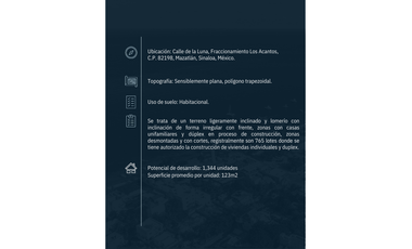 Terreno en Los Acantos, Mazatlán, Sinaloa