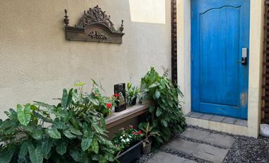 A beautiful semi-furnished villa with a small river, paddy fields and sunset view