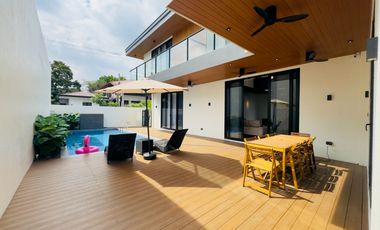 Modern Tropical Asian Design Fully Furnished 2Storey Corner House and Lot with Pool for Sale in Pasong Tamo, Quezon City