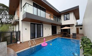 Modern Tropical Asian Design Fully Furnished 2Storey Corner House and Lot with Pool for Sale in Pasong Tamo, Quezon City