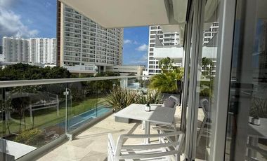 INCREIBLE DEPARTAMENTO AMUEBLADO EN BREZZA TOWERS, ENTRADA DE LA ZONA HOTELERA