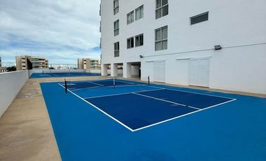 INCREIBLE DEPARTAMENTO AMUEBLADO EN BREZZA TOWERS, ENTRADA DE LA ZONA HOTELERA