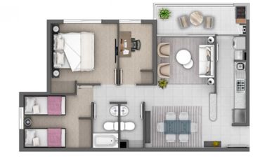 HERMOSO DEPTO 4TO PISO LUMINOSO Y AMPLIO 3D 2B