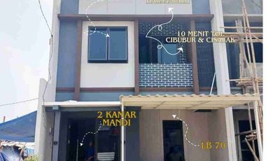 Rumah 2 Lantai Siap Huni 10 menit tol cibubur cisalak dan Lrt Harjamukti