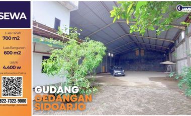 Warehouse for Lease in Gedangan Sidoarjo – Near Toll Road & Juanda Airport, Ideal for Logistics