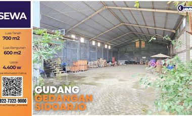 Warehouse for Lease in Gedangan Sidoarjo – Near Toll Road & Juanda Airport, Ideal for Logistics
