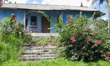 dijual lahan + bangunan semi villa pinggir jalan udara sejuk