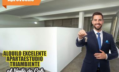 ALQUILO EXCELENTE APARTAESTUDIO TRIAMBIENTE AL NORTE DE CALI EN VILLA DEL PRADO.