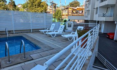 Valparaíso | Acogedor depto amoblado con vista a la bahía en Edificio Borde Bahía, Playa Ancha, ideal para estudiante o pareja