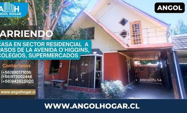 ARRIENDO CASA EN SECTOR RESIDENCIAL A PASOS DE AVENIDA, SUPERMERCADOS Y COLEGIOS