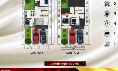 Rumah Type 36/98 Perintis KM 3 dekat Kampus Unhas Kota Makassar
