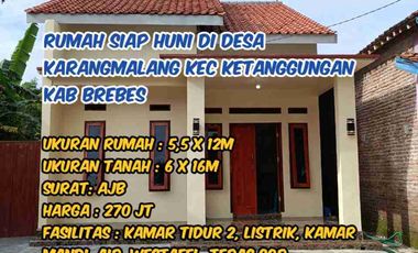Rumah siap huni di desa karangmalang ketanggungan brebes