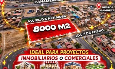 VENTA DE TERRENO 8000 M2, ZONA URBANA HABILITADA, ZONIFICACION VT, ALMACENES,  MALL, ETC.