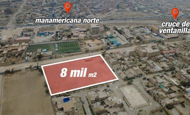 VENTA DE TERRENO 8000 M2, ZONA URBANA HABILITADA, ZONIFICACION VT, ALMACENES,  MALL, ETC.