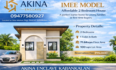 3 Bedroom House and Lot for Sale in Akina Enclave Kabankalan, Brgy. Binicuil, Kabankalan City