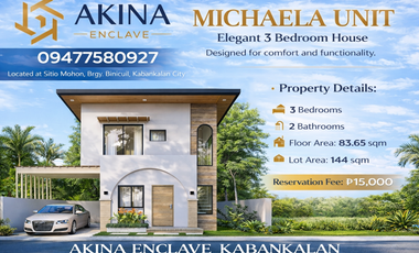 3 Bedroom House and Lot for Sale in Akina Enclave Kabankalan, Brgy. Binicuil, Kabankalan City