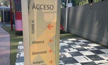 Rento Hermoso Departamento  55 en planta baja Torre C con 8m de balcón. Residencial Enksa.